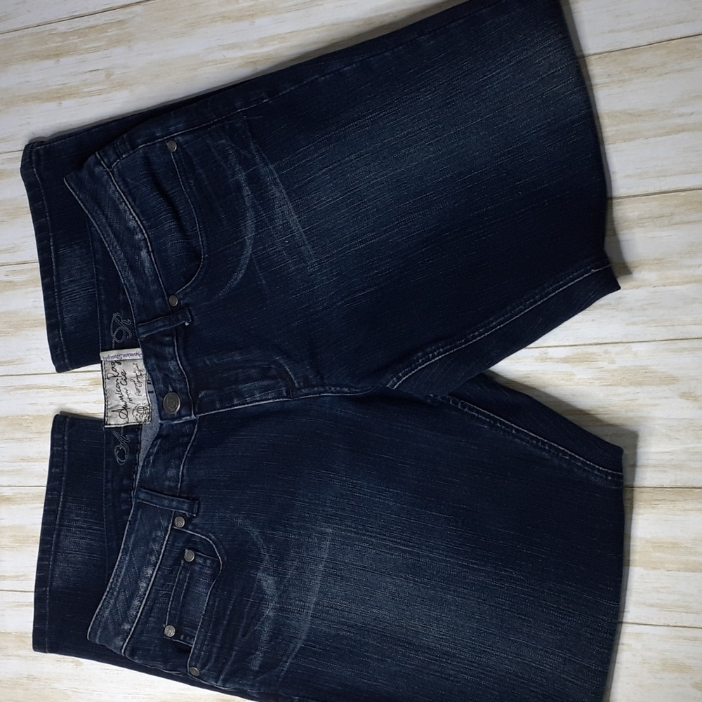 American Rag Cie Premium Straight Leg Factory Faded Blue Jeans Size 11 Short
